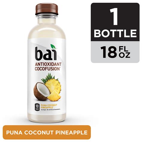 Bai Coconut Flavored Water Puna Coconut Pineapple Antioxidant Infused Drink 18 Fluid Ounce