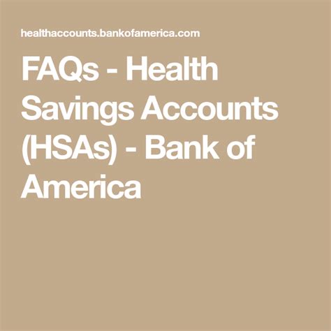 Bank America Health Savings Account