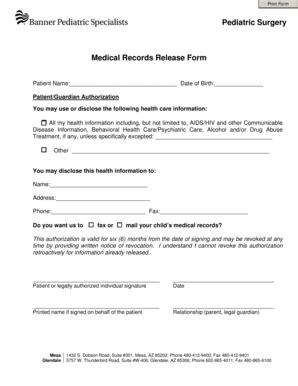 Banner Health Records