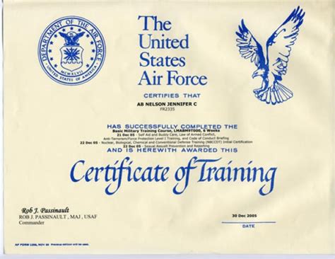 Basic Training Graduation Certificates