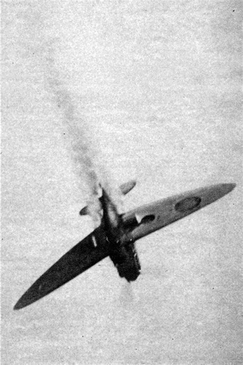 Battle Of Britain Spitfire From The Royal Air Force Shot Down During An Air Battle Against Two