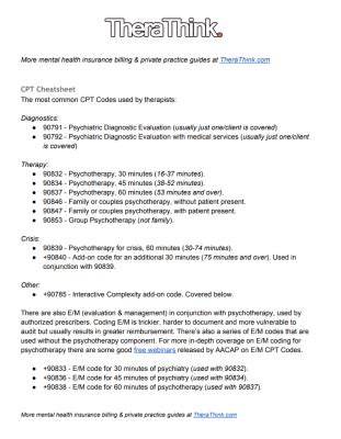 Behavioral Health Cpt Codes Pdf