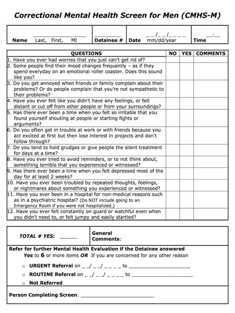 Behavioral Health Questionnaire Form Pdf