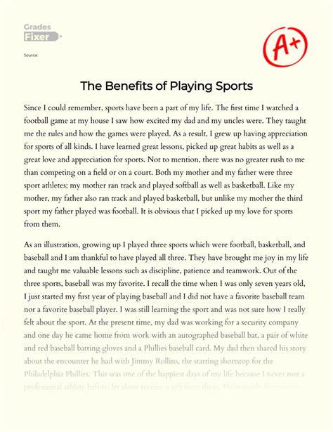 Benefits Of Playing Softball Essay