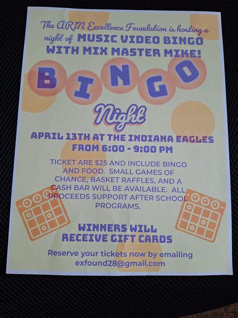 Bingo Night Visit Indiana County Pennsylvania