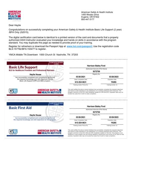 Bls Bfa Certification Cards Haylie House Pdf