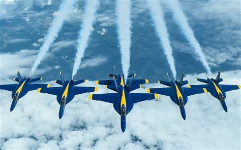 Blue Angels United States Navy Flight Demonstration Squadron Boeing Fa 18 Super Hornet Combat Aircraft By Lowell Harann