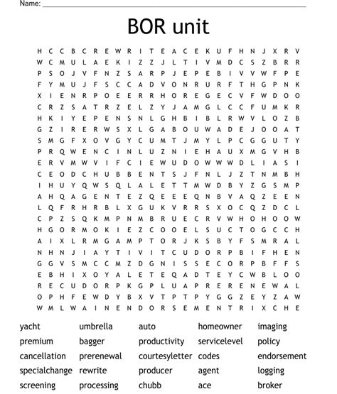 Bor Word Search