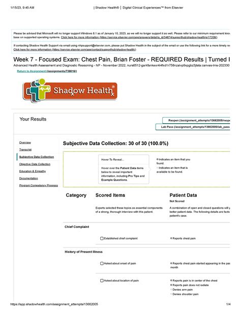 Brian Foster Chest Pain Subjective