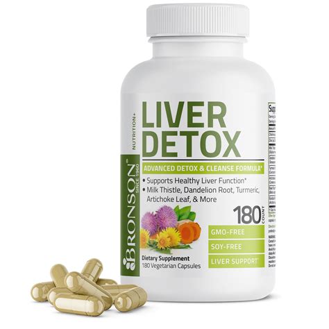 Bronson Liver Detox Advanced Cleansing Formula Milk Thistle Turmeric Isi 60 Capsule