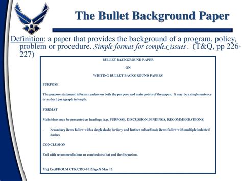 Bullet Background Paper Air Force Template Ppt Air Force Effective