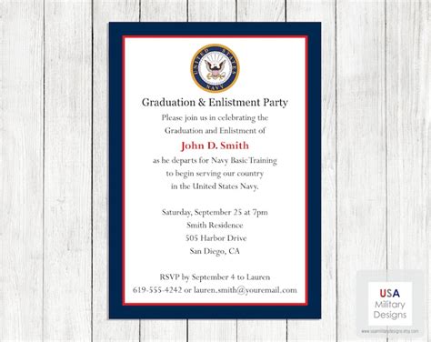 Buy Navy Enlistment Graduation Invitation Printable Us Navy Enlistment And Graduation Invitation Online In India Etsy