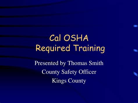 Cal Osha Required Training By 12 18 2015 Ppt