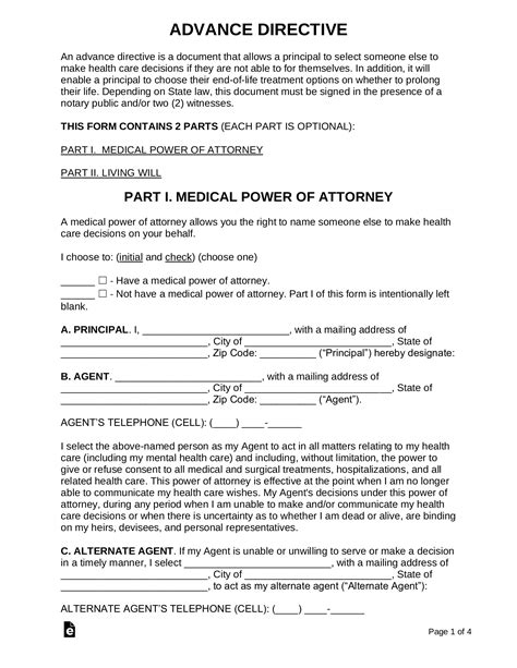 California Advance Directive Form Medical Poa Living Will Power Of Attorney Power Of Attorney