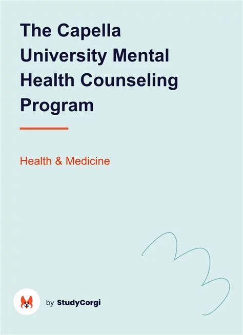 Capella University Mental Health Counseling