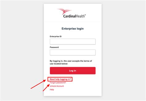 Cardinal Health Enterprise Login Page