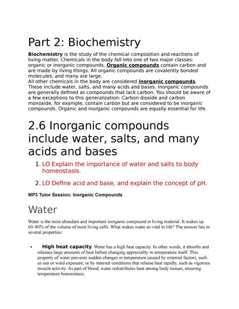 Ch 2 Part 2 Helpful Tips Part 2 Biochemistry Biochemistry Is The