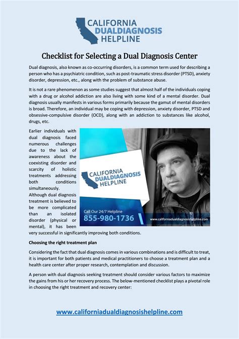 Checklist For Selecting A Dual Diagnosis Center By Timothy Galeas