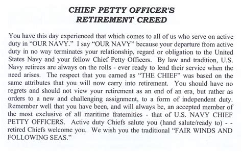 Chief Petty Officer Retirement Pay