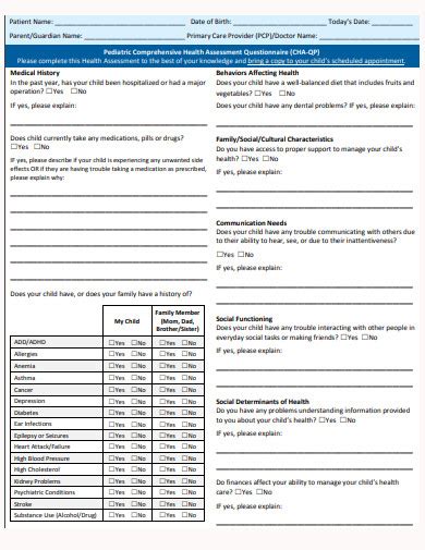 Child Health Questionnaire Pdf