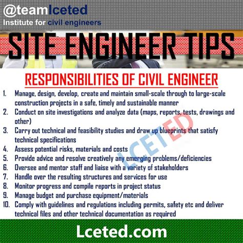 Civil Engineer Tasks And Responsibilities