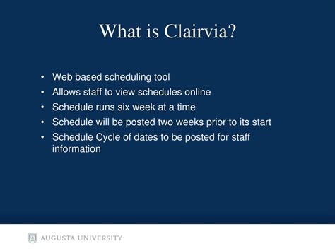 Clairvia Scheduling