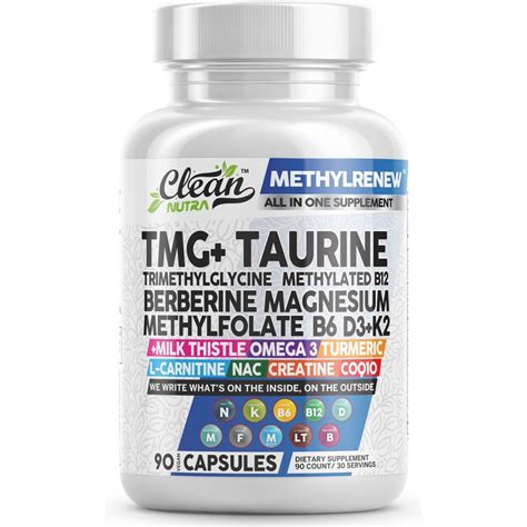 Clean Nutra Tmg Taurine Supplement Methylated Multivitamin With B6