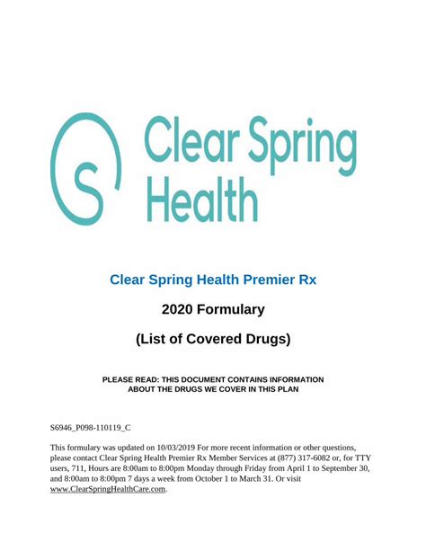 Clear Springs Drug Plan