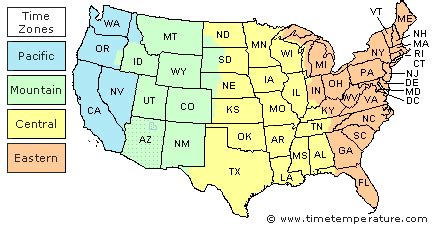 Cleveland Ohio Time Zone Map