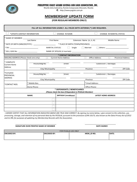 Coast Guard Application Form Pdf