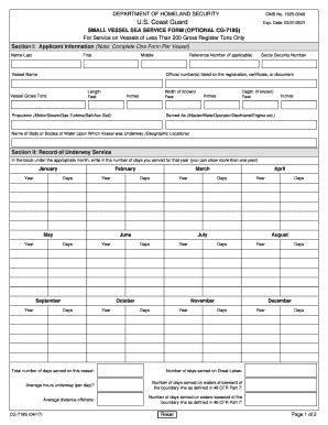 Coast Guard Sea Time Log