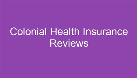 Colonial Health Insurance Providers