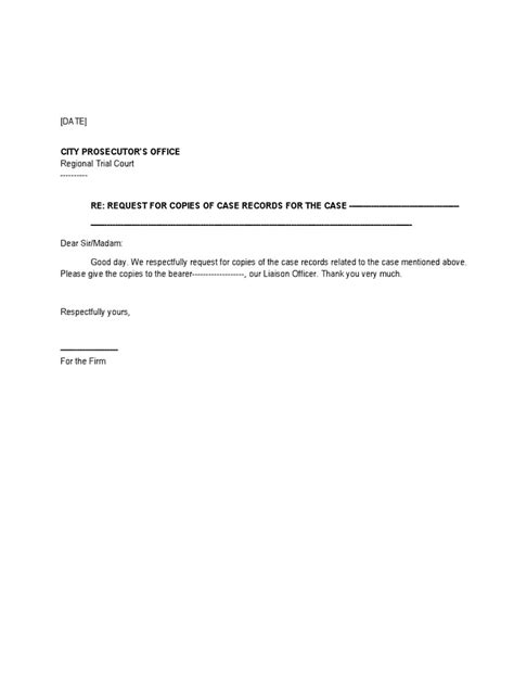 Colorado Court Records Request Letter