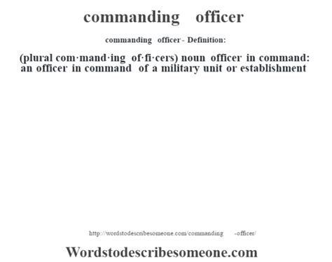 Commanding Officer Definition