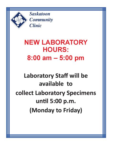 Community Health Center Lab Hours