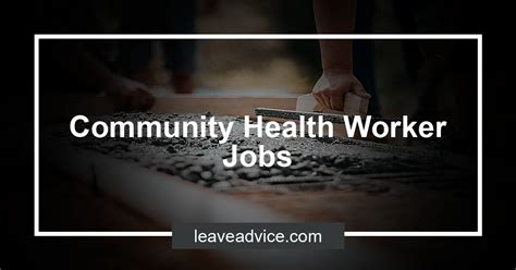 Community Health Worker Job Openings