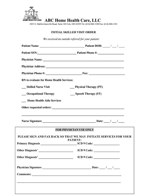 Compassus Home Health Order Form