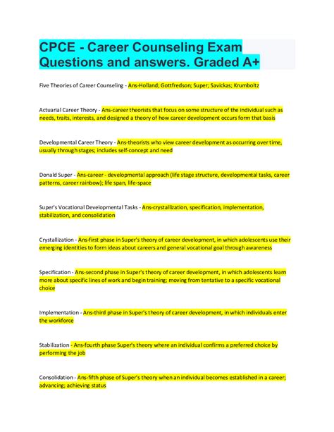 Counseling Exam Questions