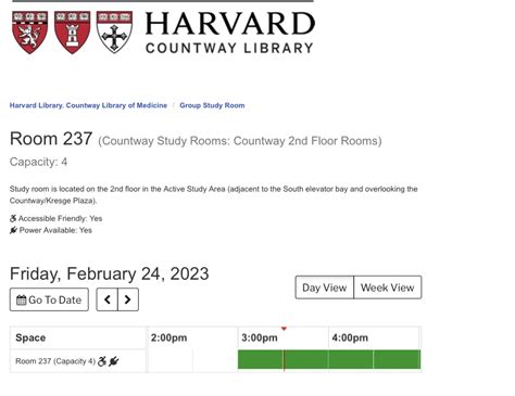 Countway Library Room Reservation