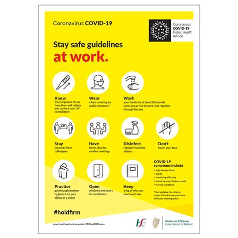 Covid 19 Stay Safe Guidelines At Work Sign