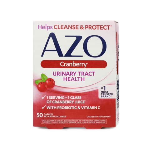 Cranberry Caplets Azo Bladder Urinary Tract Health