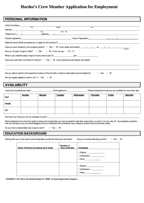 Crew Member Application