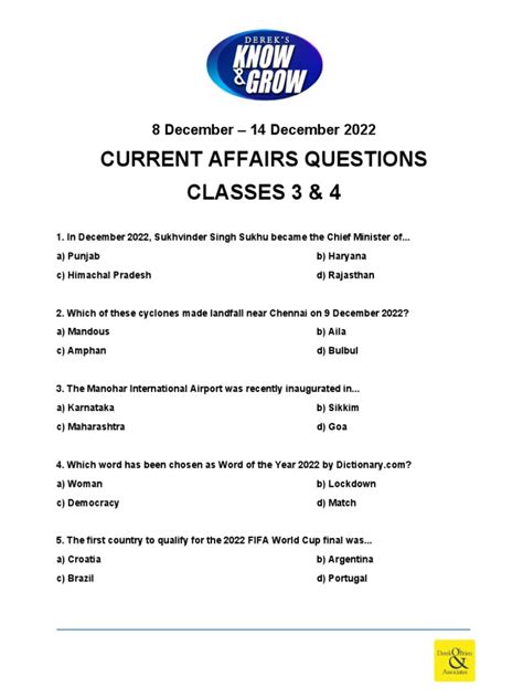 Current Affairs 8 December 2022