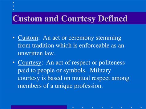 Customs And Courtesies Usmc Definition