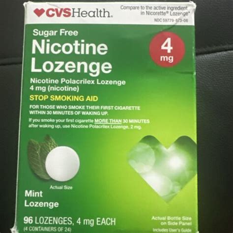 Cvs Nicotine Lozenge 4 Mg 96 Mint Lozenges Exp 5 25 Ebay