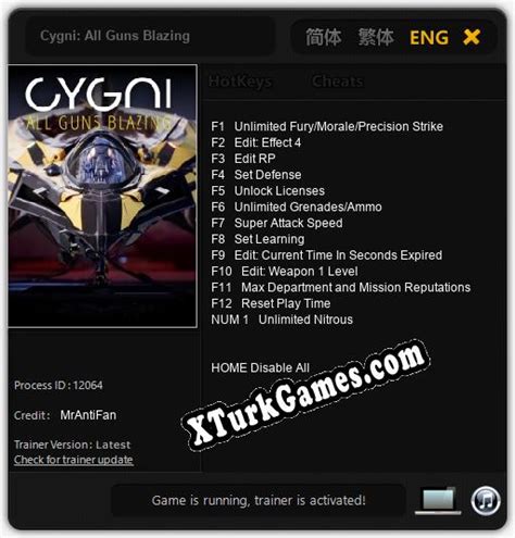 Cygni All Guns Blazing Trainer Cheat Happens Pc Game Trainers