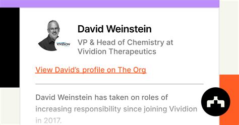 David Weinstein Vp Amp Head Of Chemistry At Vividion Therapeutics The Org