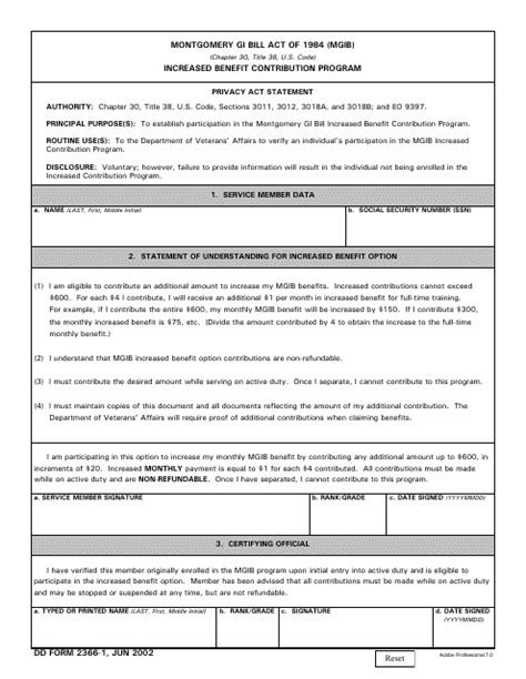 Dd Form 2366 1 Pdf