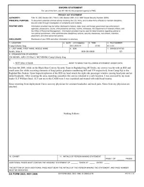 Dd Form 2823 Example