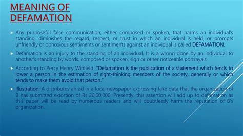 Defamation And Its Types Law Of Torts Seminar Ppt Ppt